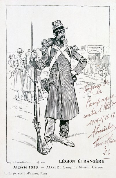 Francuska Legia Cudzoziemska, Maison Carrée, Algieria, 1833, XX w. autorstwa Unbekannt