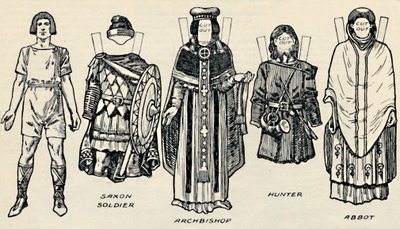 Galeria kostiumów brytyjskich: strój Duńczyków i późniejszych anglosaskich, c1934 autorstwa Unbekannt