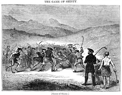 Gra w Shinty, XVIII lub XIX wiek autorstwa Unbekannt