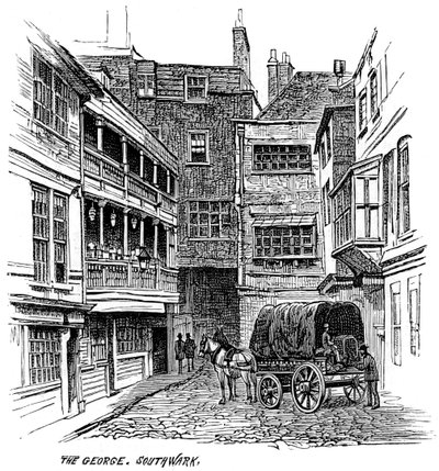 The George Inn, Southwark, Londyn, 1887 r. autorstwa Unbekannt