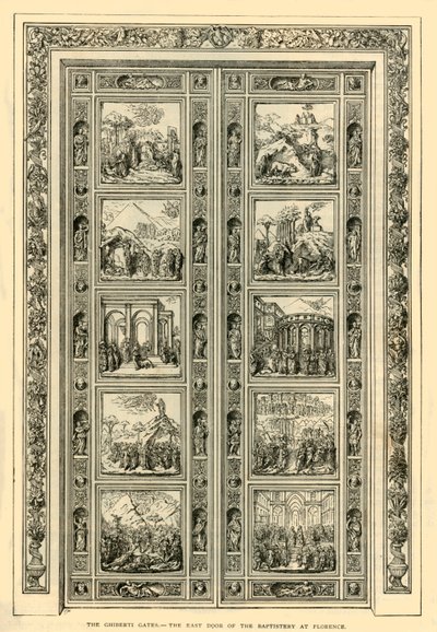Bramy Ghiberti – wschodnie drzwi baptysterium we Florencji, 1882 r. autorstwa Unbekannt