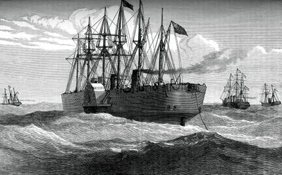 Wielki Wschód rozgrywający telegraf atlantycki, c1865, c1880 autorstwa Unbekannt