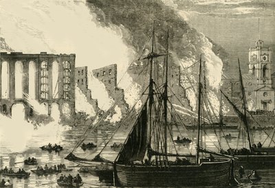 Wielki pożar w Cottons Wharf Tooley Street, 1861, c1878. autorstwa Unbekannt