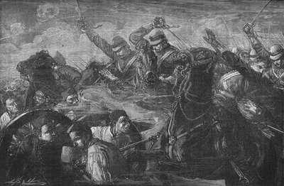Strażnicy szarżujący na działa w Kassassin, ok. 1882 r. autorstwa Unbekannt