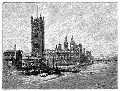 Houses of Parliament, Londyn, 1900 autorstwa Unbekannt