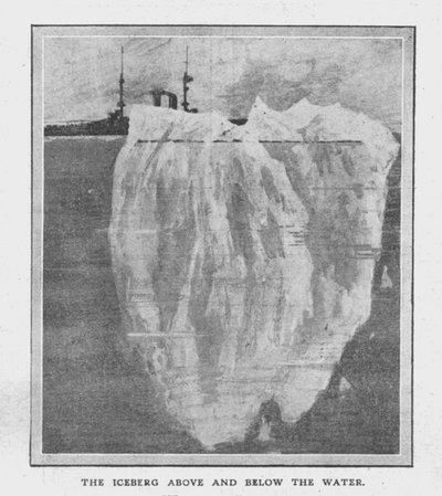 Góra lodowa nad i pod wodą, 20 kwietnia 1912. autorstwa Unbekannt