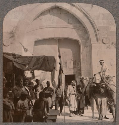 Zamknięta Brama Jafy, ukazująca Igielne Oko, Jerozolima, ok. 1900 autorstwa Unbekannt