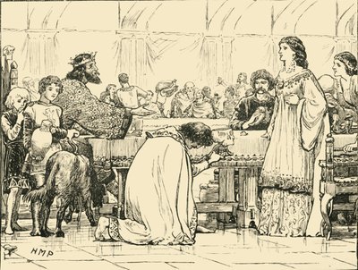 Ostatni bankiet Alboina, c570AD, 1890. autorstwa Unbekannt