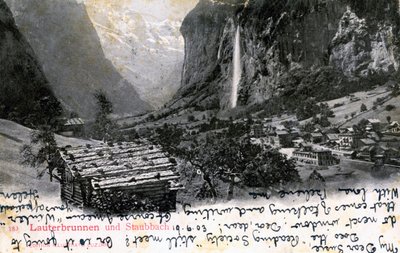Dolina Lauterbrunnen, Oberland Berneński, Szwajcaria, 1903 autorstwa Unbekannt