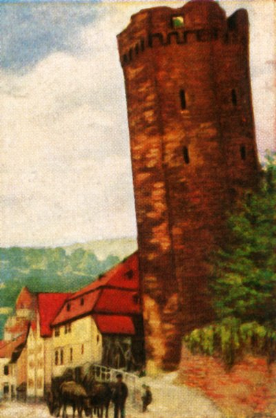 Krzywa Wieża Dausenau, ok. 1928 r. autorstwa Unbekannt