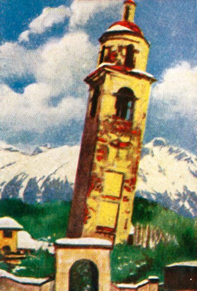 Krzywa Wieża St Moritz, ok. 1928. autorstwa Unbekannt