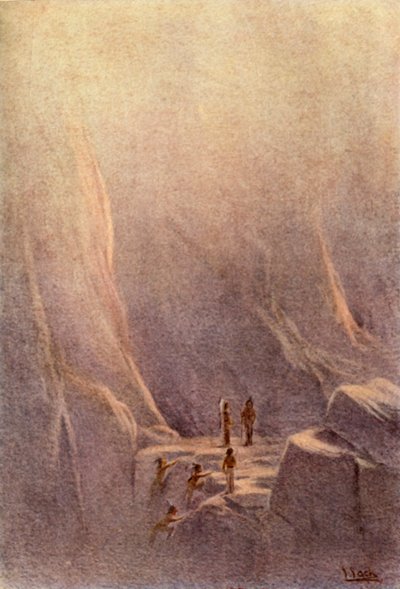 „Lenape przybywają do miejsca jaskiń”, 1914. autorstwa Unbekannt