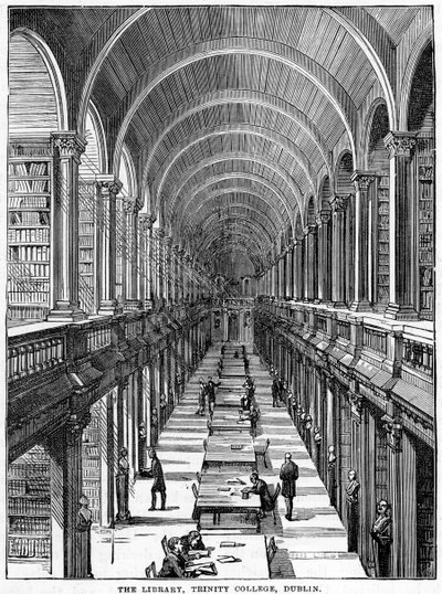 Biblioteka, Trinity College, Dublin, XIX w. autorstwa Unbekannt