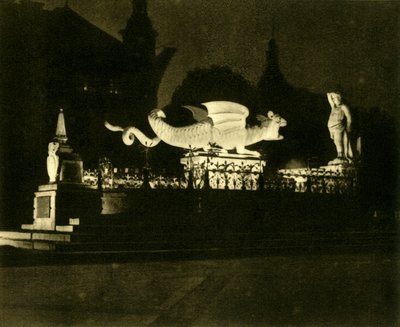 Fontanna Lindwurm, Klagenfurt, Austria, c1935. autorstwa Unbekannt