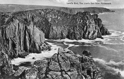 The Lions Den z Pordenack, Lands End, Kornwalia, początek XX wieku autorstwa Unbekannt