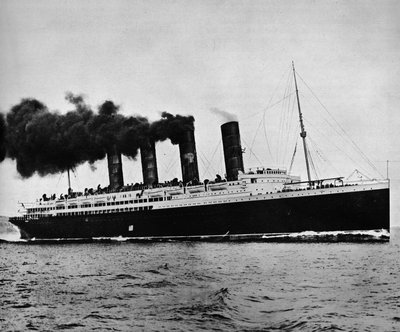 Lusitania na pełnych obrotach, 1915 autorstwa Unbekannt