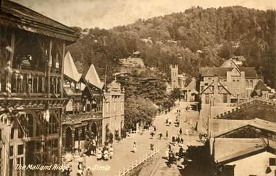The Mall and Ridge - Simla, c1918-c1939. autorstwa Unbekannt