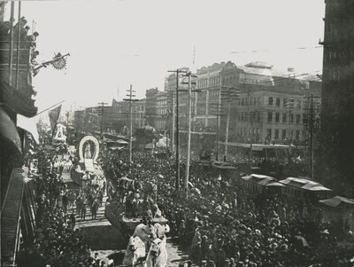 Parada Mardi Gras na Canal Street, Nowy Orlean, USA, 1895. autorstwa Unbekannt