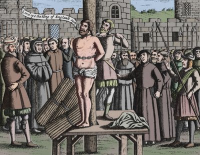 Męczeństwo mistrza Williama Tindalla we Flandrii przy zamku Vilvoorde, 1563, 1947 autorstwa Unbekannt
