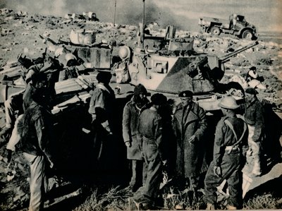 Spotkanie w El Dudzie. 26 listopada garnizon Tobruk zdobył El Dudę, 1941 1944 autorstwa Unbekannt