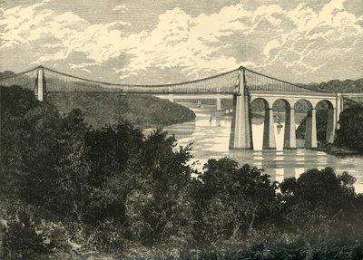 Most wiszący Menai, 1898 r. autorstwa Unbekannt