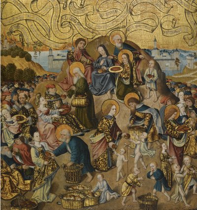 Cud pięciu chlebów i dwóch ryb, c. 1500 autorstwa Unbekannt