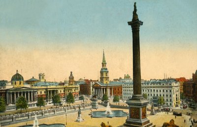 Galeria Narodowa i Kolumna Nelsona, Trafalgar Square, Londyn, ok. 1910. autorstwa Unbekannt