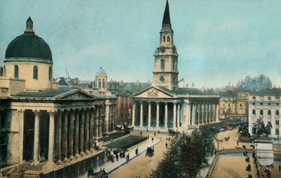 Galeria Narodowa i St Martin in the Fields, Trafalgar Square, Londyn, ok. 1910. autorstwa Unbekannt