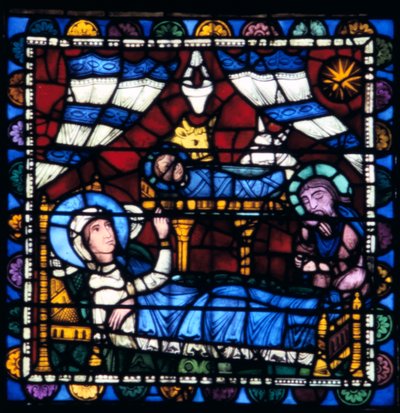 Narodzenia, witraż, katedra w Chartres, Francja, 1194-1260 autorstwa Unbekannt