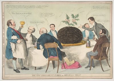 Nowy budyń parlamentarny lub przysmak Johna Bullsa, ca. 1832. autorstwa Unbekannt