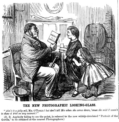The New Photographic Looking Glass, komiks z Puncha, codzienny dowód na pochodzenie człowieka, 1861 autorstwa Unbekannt