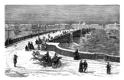 Most Mikołaja przez Newę, Petersburg, Rosja, ok. 1888 r. autorstwa Unbekannt