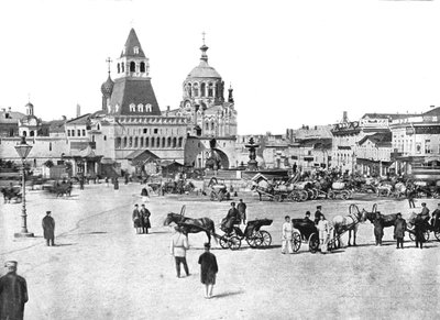 Fontanna Nikołajewskiego na Placu Łubianki, Moskwa, Rosja, 1895. autorstwa Unbekannt