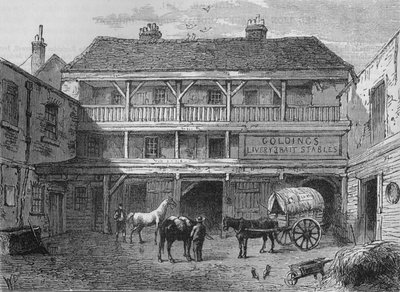 The Old Black Bull Inn, Grays Inn Lane, Londyn, c1800 1878 autorstwa Unbekannt