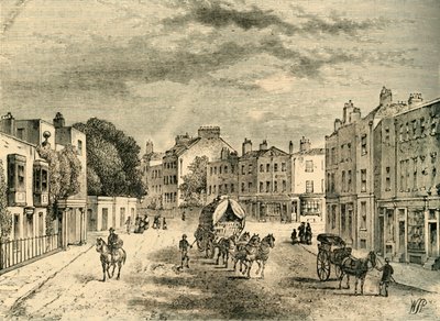 Stara wieś Vauxhall, z wejściem do ogrodów, 1825, c1878. autorstwa Unbekannt