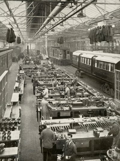 Remont podziemnego taboru należącego do Londyńskiego Transportu Pasażerskiego, 1935-36. autorstwa Unbekannt