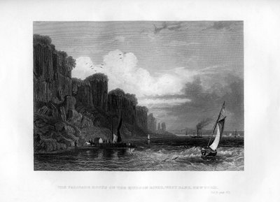 Palisade Rocks nad rzeką Hudson, West Bank, Nowy Jork, 1855 autorstwa Unbekannt