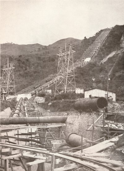 Rury w Ribeirao das Lajes: Rio Light and Power Works, 1914 autorstwa Unbekannt
