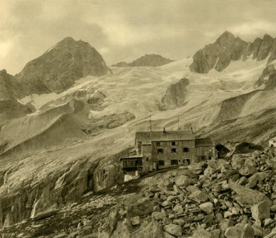 Plauener Hütte i lodowiec, Zillergrund, Tyrol, Austria, c1935. autorstwa Unbekannt