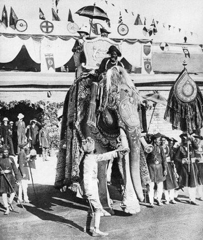 Książę Walii z Maharadża Gwalior podczas jego indyjskiej podróży, 1921. autorstwa Unbekannt
