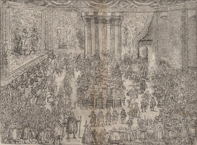 Posiłek książęcy Die Fürstliche Mahlzeit, z cyklu przedstawiającego ślub Wolfgi..., 1614. autorstwa Unbekannt