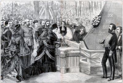 Księżna Walii woduje nowy pancerny statek Alexandra, 1875 r autorstwa Unbekannt