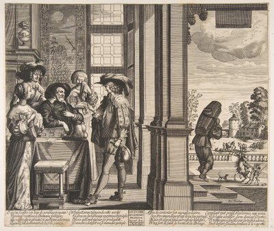 Syn marnotrawny opuszcza dom, ca. 1636. autorstwa Unbekannt