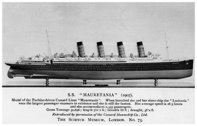 RMS Mauretania, XX wiek autorstwa Unbekannt