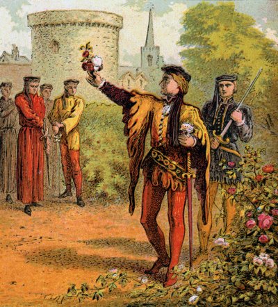Czerwone i białe róże, XV w., ok. 1850 r. autorstwa Unbekannt