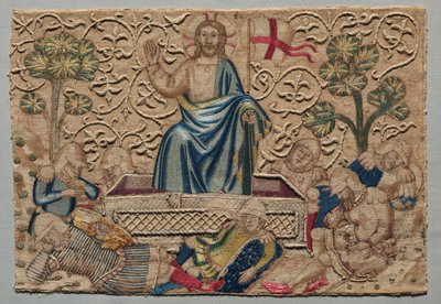 Zmartwychwstanie, z haftowanego frontu ołtarza: 1375-1400. autorstwa Unbekannt