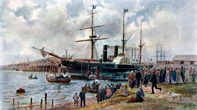 Ripon opuszcza Southampton z wojskami na Krym, 1904 autorstwa Unbekannt