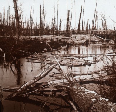 Rzeka Ailette, północna Francja, c1914-c1918 autorstwa Unbekannt