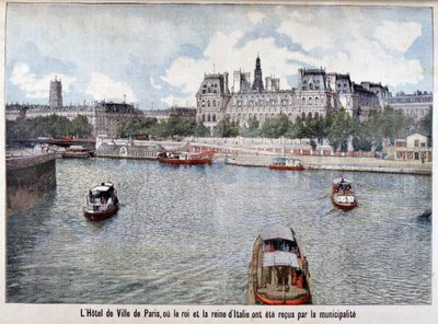Sekwana i Hotel de Ville, Paryż, 1903 autorstwa Unbekannt