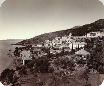 Klasztor Rossikon St Panteleimon na Górze Athos, Grecja, lata 60. XIX wieku autorstwa Unbekannt